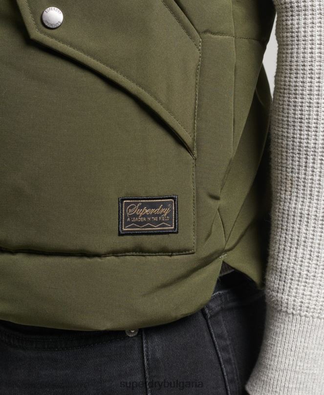Superdry облекло N00H4529 зелено мъже ретро планинска жилетка