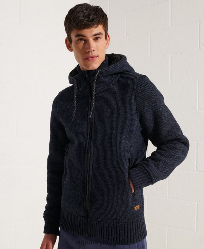 Superdry облекло N00H4531 син мъже експедиционно яке с цип и качулка