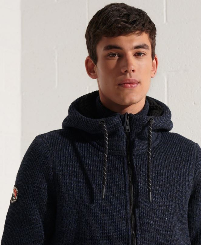 Superdry облекло N00H4531 син мъже експедиционно яке с цип и качулка