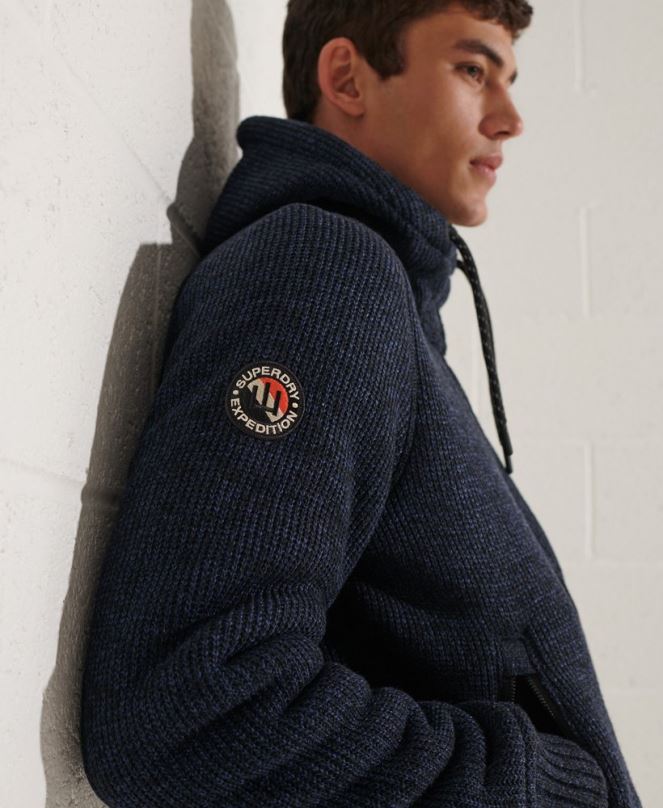 Superdry облекло N00H4531 син мъже експедиционно яке с цип и качулка