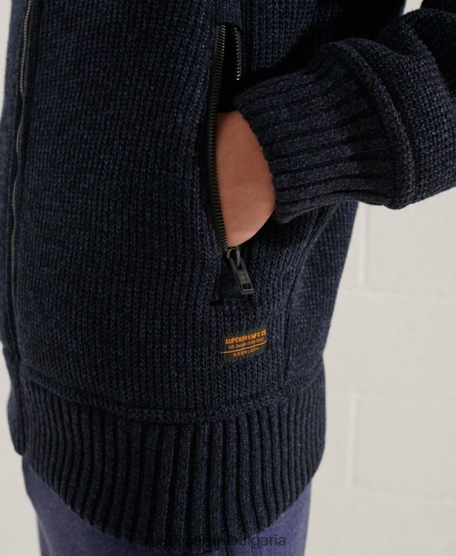 Superdry облекло N00H4531 син мъже експедиционно яке с цип и качулка