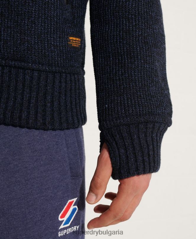 Superdry облекло N00H4531 син мъже експедиционно яке с цип и качулка