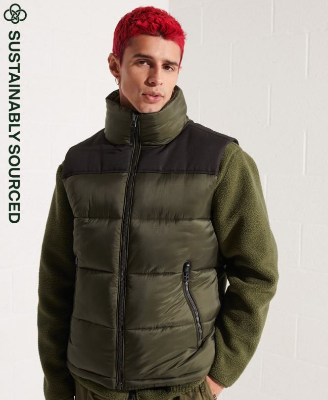 Superdry облекло N00H4534 каки мъже подплатена жилетка