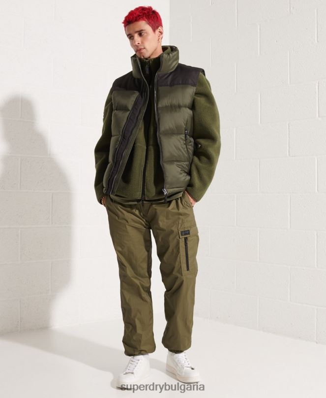 Superdry облекло N00H4534 каки мъже подплатена жилетка