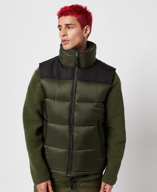 Superdry облекло N00H4534 каки мъже подплатена жилетка