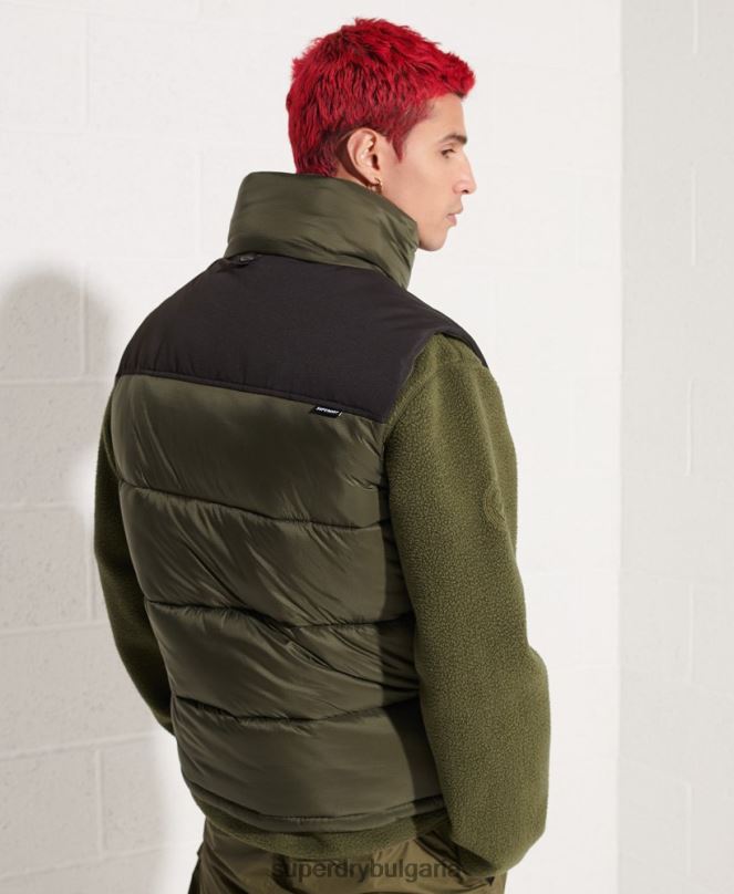 Superdry облекло N00H4534 каки мъже подплатена жилетка