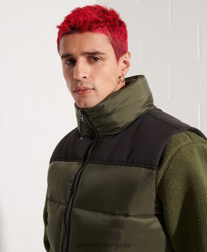 Superdry облекло N00H4534 каки мъже подплатена жилетка