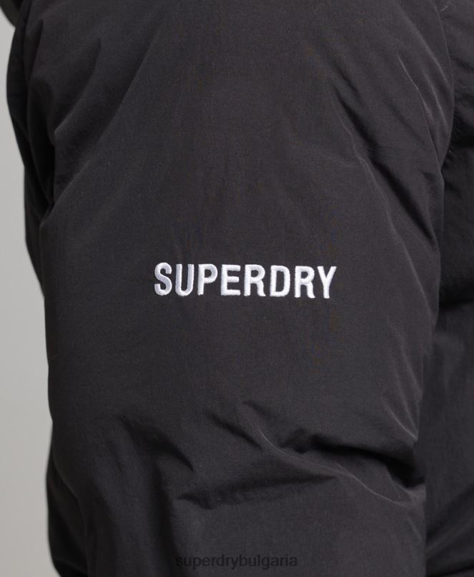 Superdry облекло N00H4535 черен мъже късо пухкаво яке