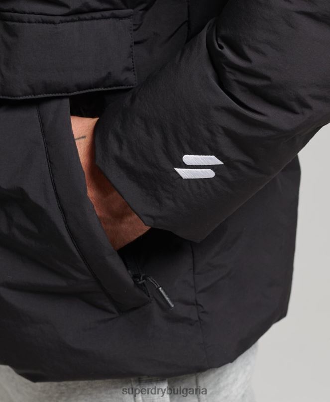 Superdry облекло N00H4535 черен мъже късо пухкаво яке