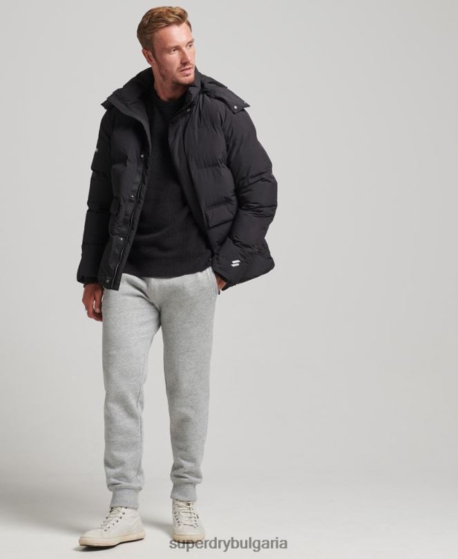 Superdry облекло N00H4535 черен мъже късо пухкаво яке