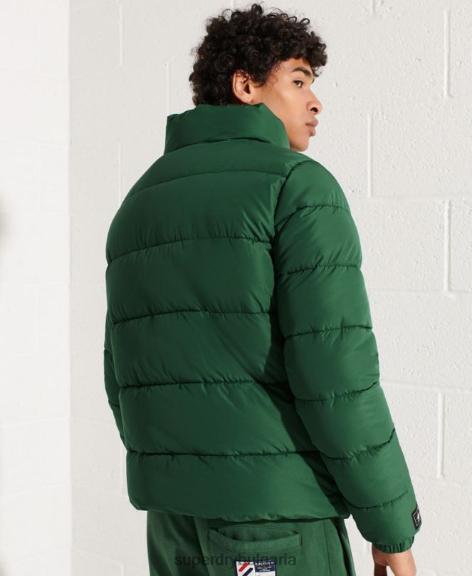 Superdry облекло N00H4536 зелено мъже спортно пухено яке без качулка