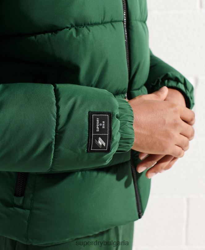 Superdry облекло N00H4536 зелено мъже спортно пухено яке без качулка