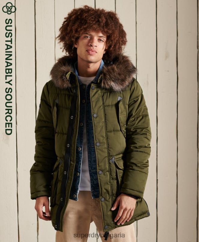 Superdry облекло N00H4538 зелено мъже чинук парка