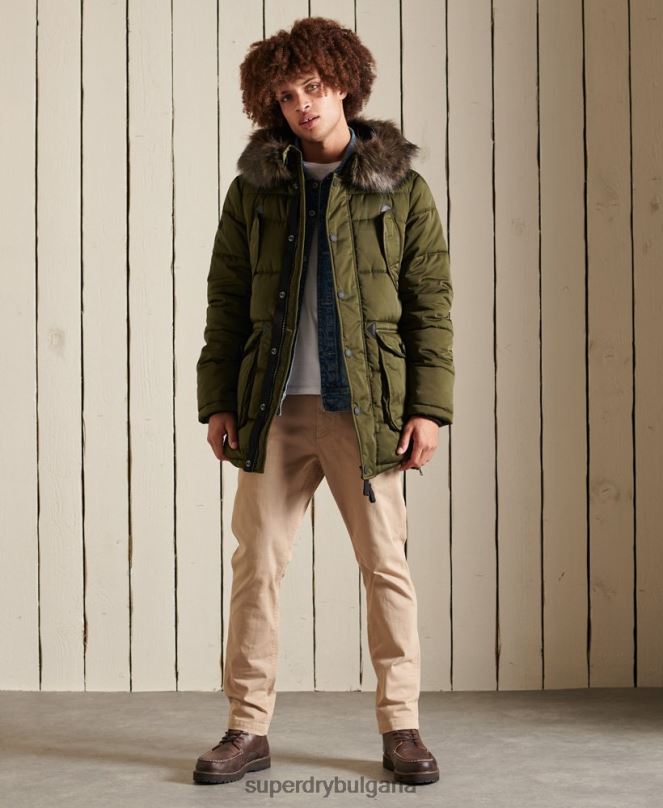 Superdry облекло N00H4538 зелено мъже чинук парка
