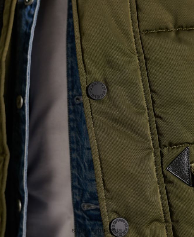 Superdry облекло N00H4538 зелено мъже чинук парка