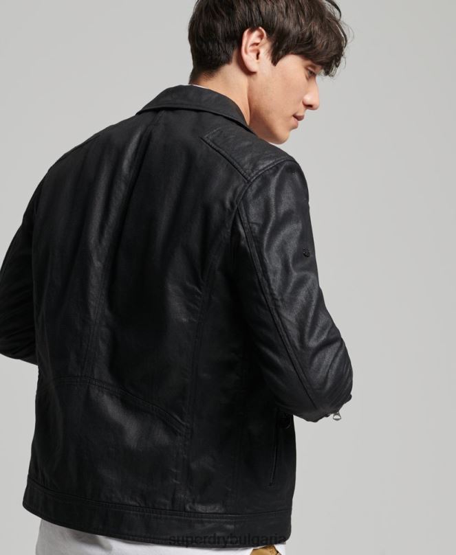 Superdry облекло N00H4540 черен мъже ретро дънково яке с покритие