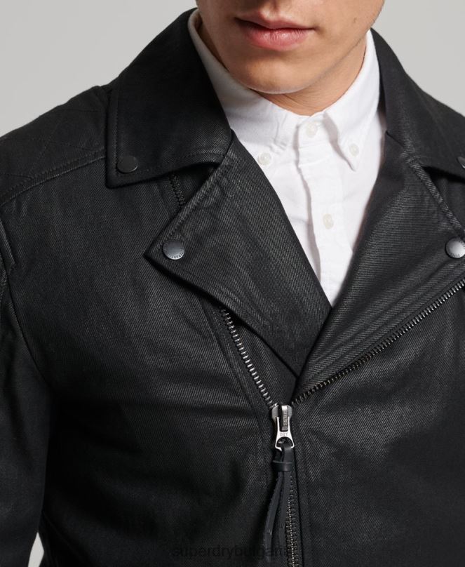 Superdry облекло N00H4540 черен мъже ретро дънково яке с покритие