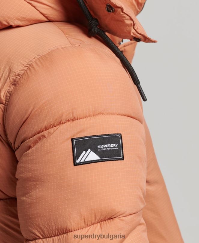 Superdry облекло N00H4546 оранжево мъже пухено яке с парагади ripstop