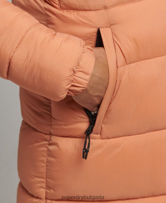 Superdry облекло N00H4546 оранжево мъже пухено яке с парагади ripstop