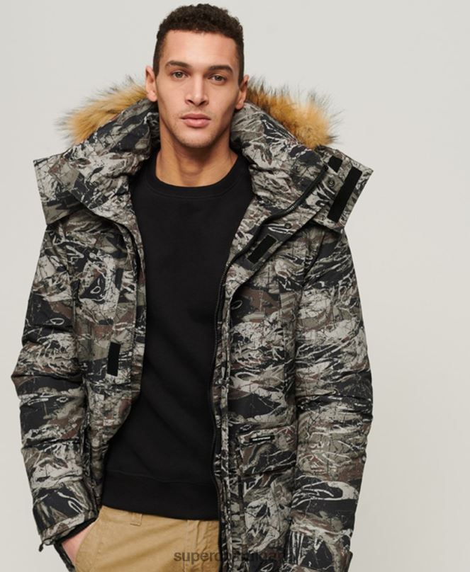 Superdry облекло N00H4547 зелено мъже яке everest parka с изкуствена кожа и качулка