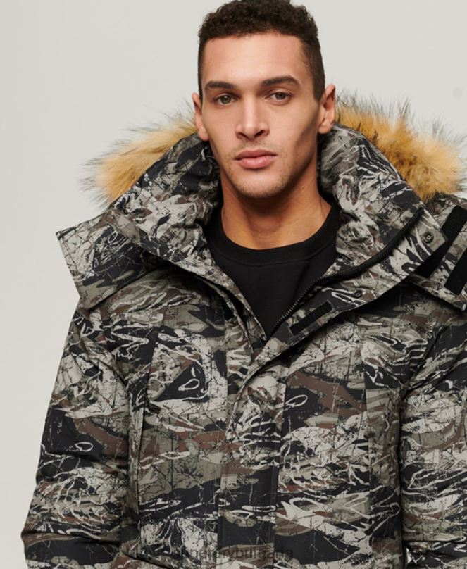 Superdry облекло N00H4547 зелено мъже яке everest parka с изкуствена кожа и качулка