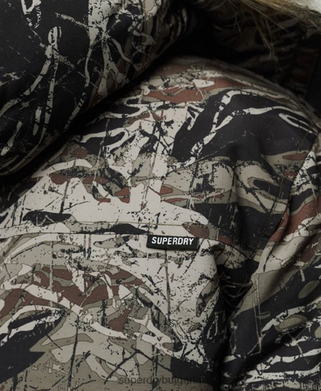 Superdry облекло N00H4547 зелено мъже яке everest parka с изкуствена кожа и качулка