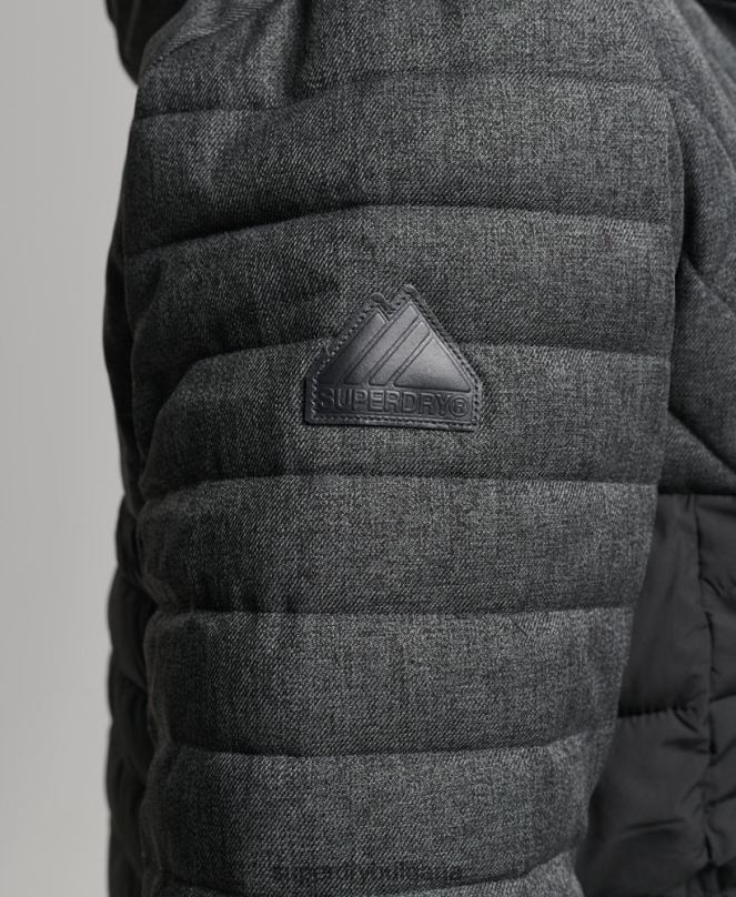 Superdry облекло N00H4548 тъмно сив мъже туид микс fuji яке