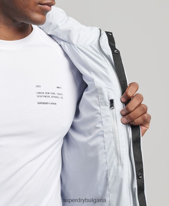Superdry облекло N00H4551 светло синьо мъже късо пухкаво яке
