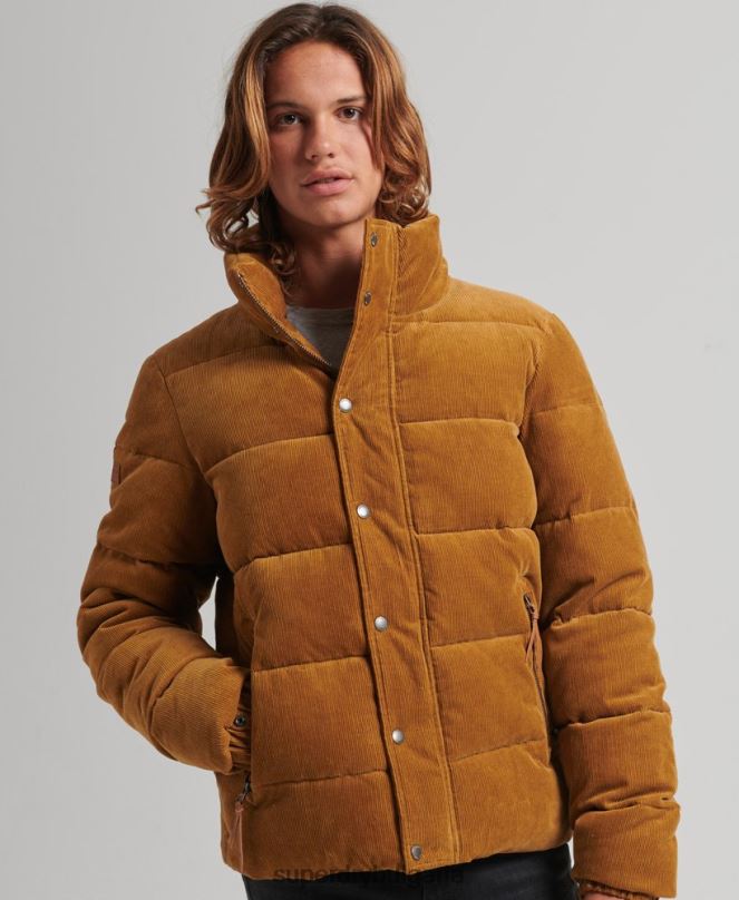 Superdry облекло N00H4554 кафяво мъже винтидж ретро пухено яке