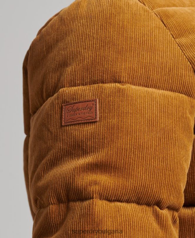 Superdry облекло N00H4554 кафяво мъже винтидж ретро пухено яке