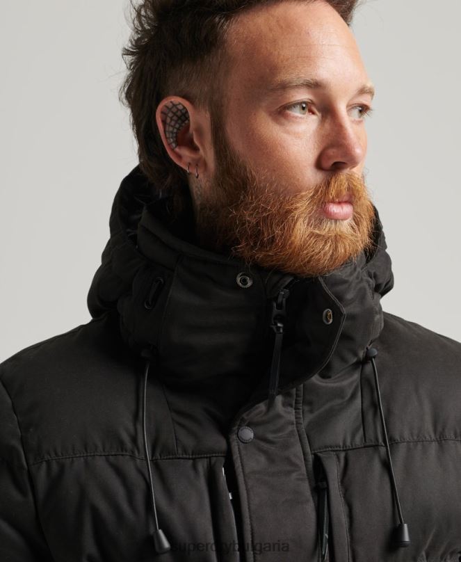 Superdry облекло N00H4557 черен мъже микрофибърно експедиционно яке