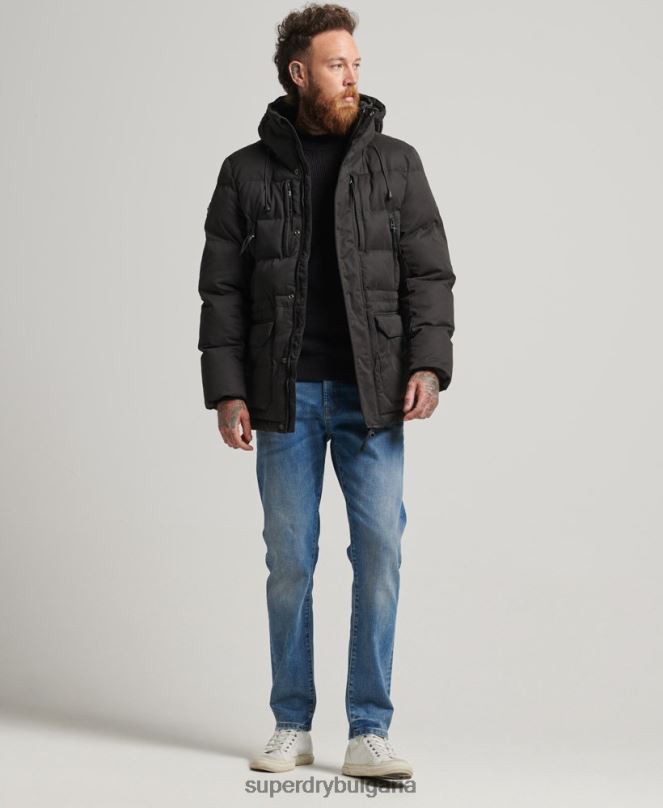 Superdry облекло N00H4557 черен мъже микрофибърно експедиционно яке