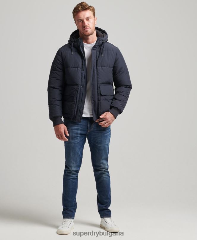 Superdry облекло N00H4559 военноморски флот мъже планинско пухено яке