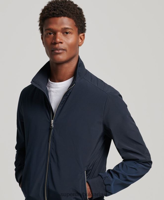 Superdry облекло N00H4564 военноморски флот мъже яке Харингтън