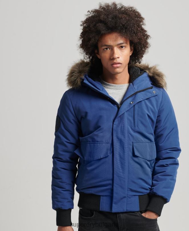 Superdry облекло N00H4565 военноморски флот мъже бомбър яке Everest