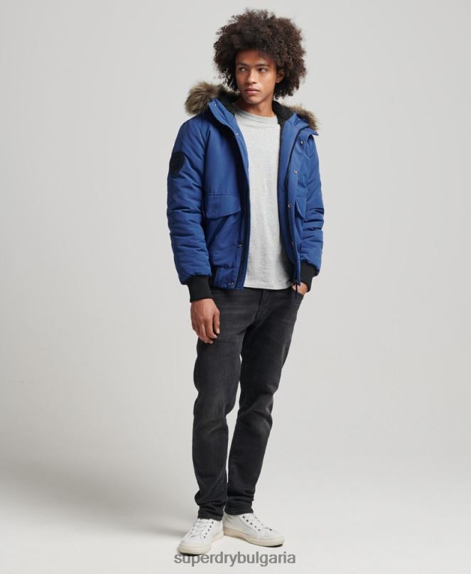 Superdry облекло N00H4565 военноморски флот мъже бомбър яке Everest
