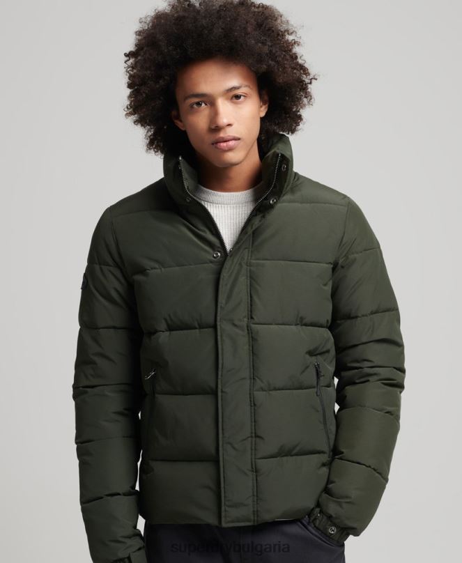 Superdry облекло N00H4566 зелено мъже ретро пухено яке