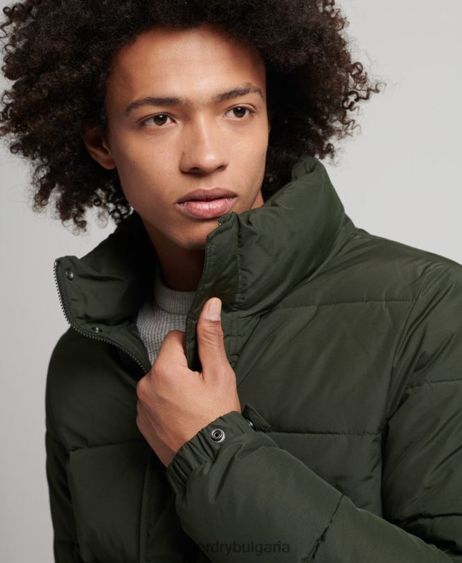 Superdry облекло N00H4566 зелено мъже ретро пухено яке