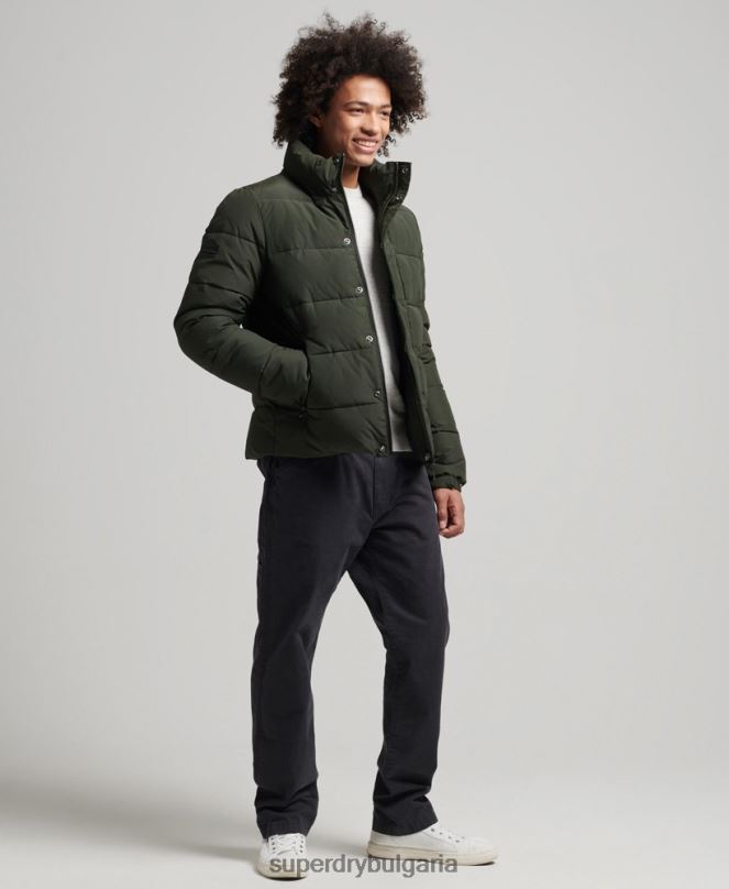 Superdry облекло N00H4566 зелено мъже ретро пухено яке