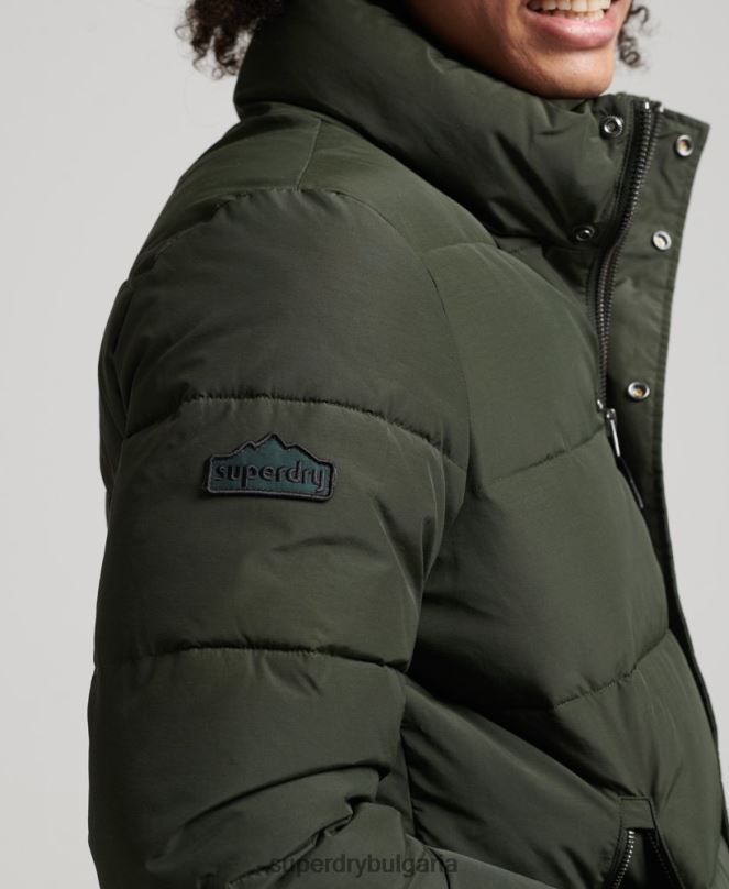 Superdry облекло N00H4566 зелено мъже ретро пухено яке