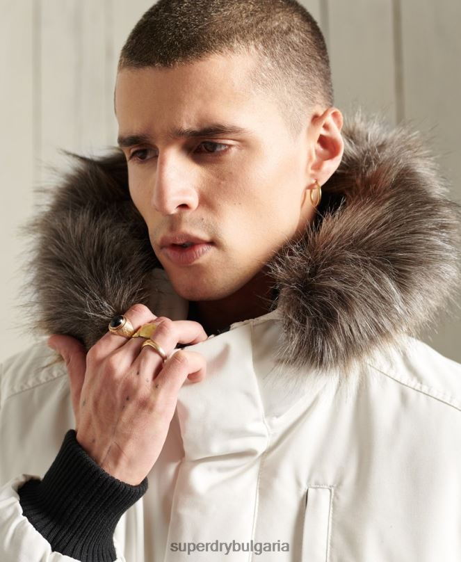 Superdry облекло N00H4567 сметана мъже бомбър яке Everest