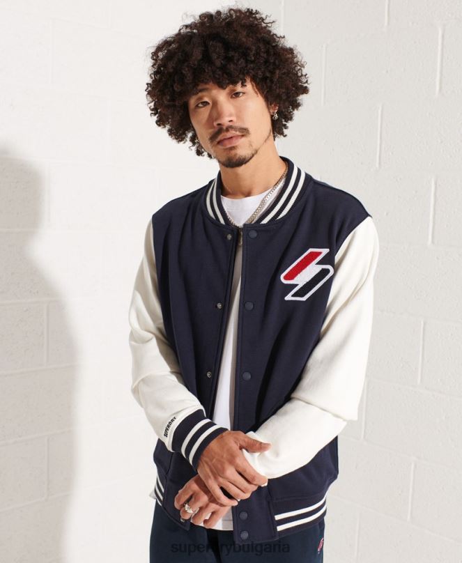 Superdry облекло N00H4568 военноморски флот мъже кодово яке от шенил