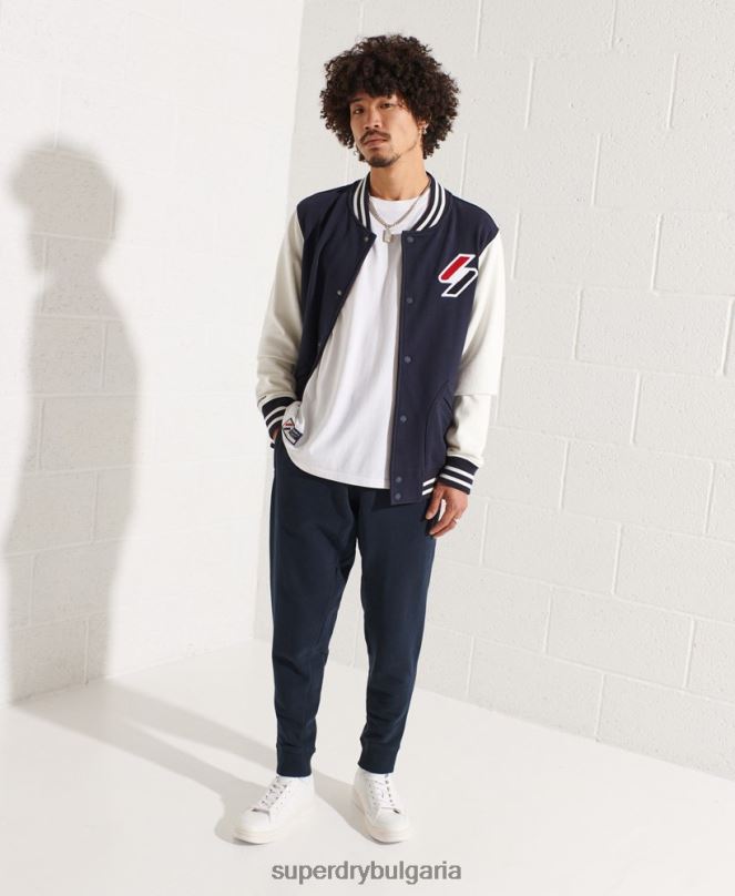 Superdry облекло N00H4568 военноморски флот мъже кодово яке от шенил