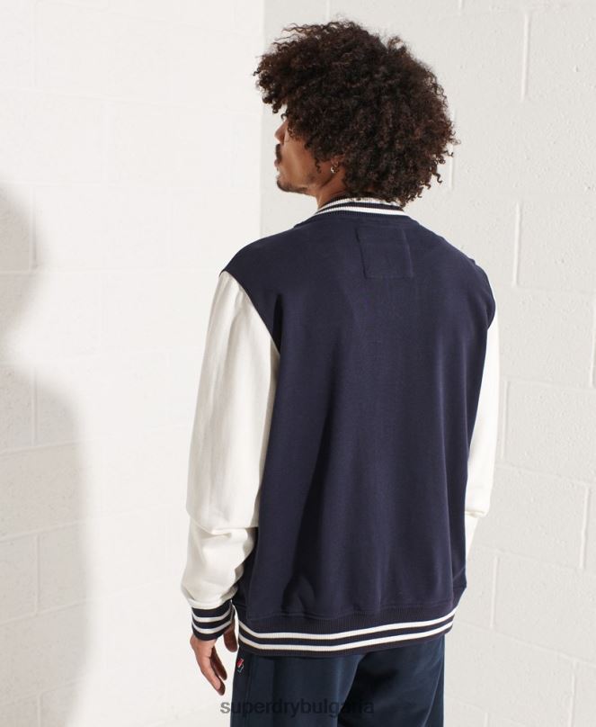 Superdry облекло N00H4568 военноморски флот мъже кодово яке от шенил