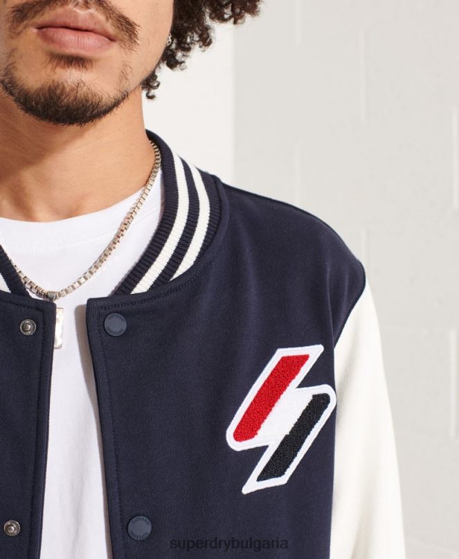 Superdry облекло N00H4568 военноморски флот мъже кодово яке от шенил