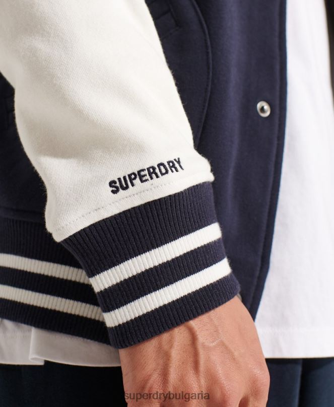 Superdry облекло N00H4568 военноморски флот мъже кодово яке от шенил