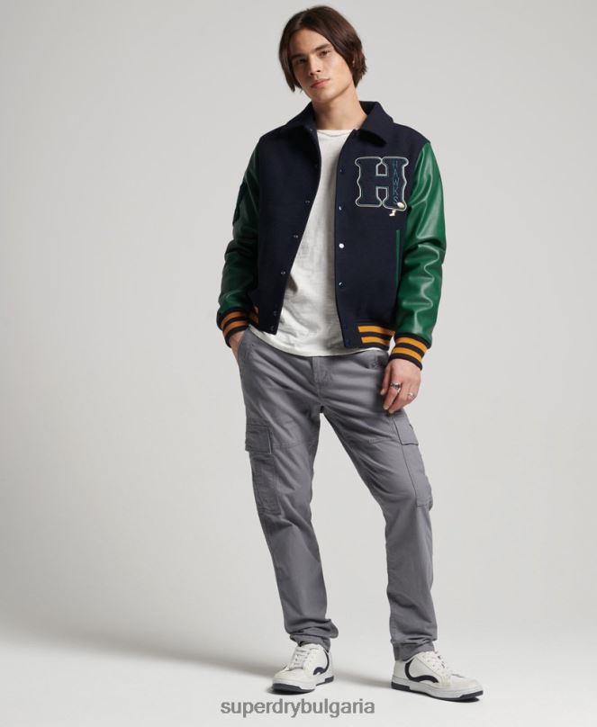 Superdry облекло N00H4569 военноморски флот мъже смесено университетско бомбър яке