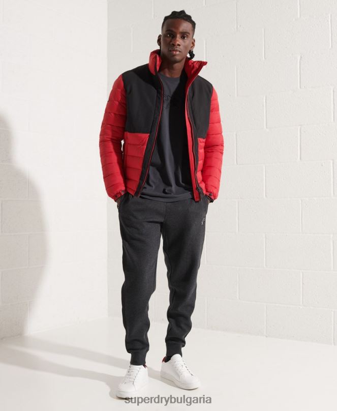 Superdry облекло N00H4570 червен мъже експедиционно пухено яке без качулка