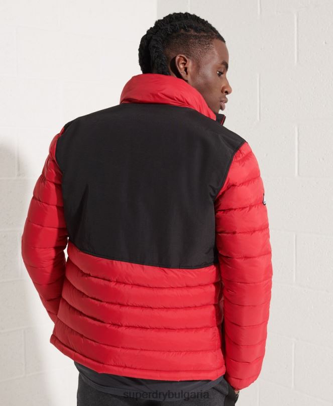 Superdry облекло N00H4570 червен мъже експедиционно пухено яке без качулка