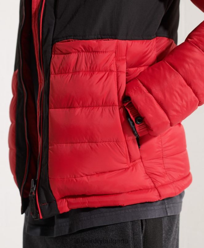 Superdry облекло N00H4570 червен мъже експедиционно пухено яке без качулка